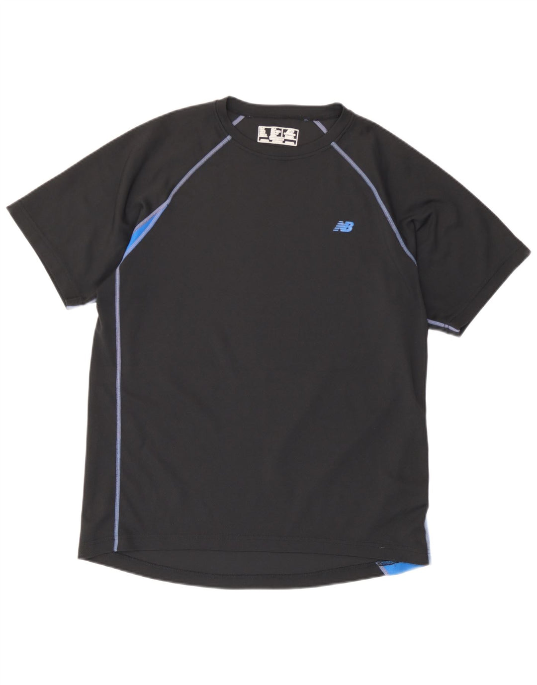 New Balance Mens T-Shirt Top Medium Black Colourblock Polyester