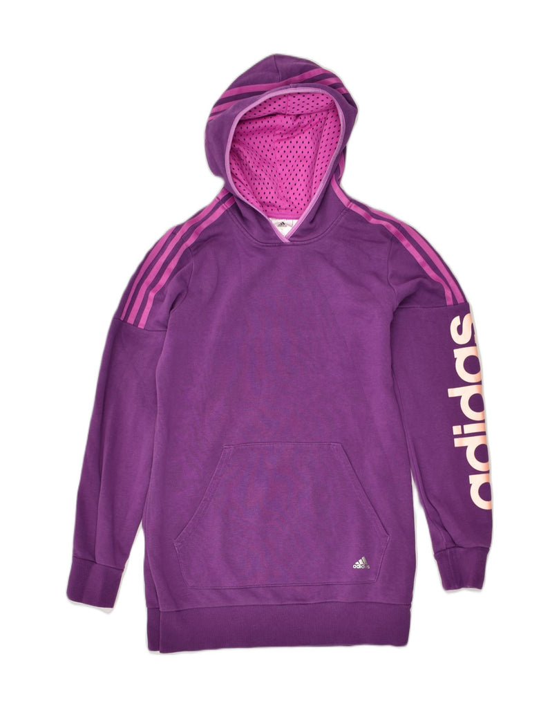 ADIDAS Girls Graphic Hoodie Jumper 13-14 Years Purple Cotton | Vintage Adidas | Thrift | Second-Hand Adidas | Used Clothing | Messina Hembry 