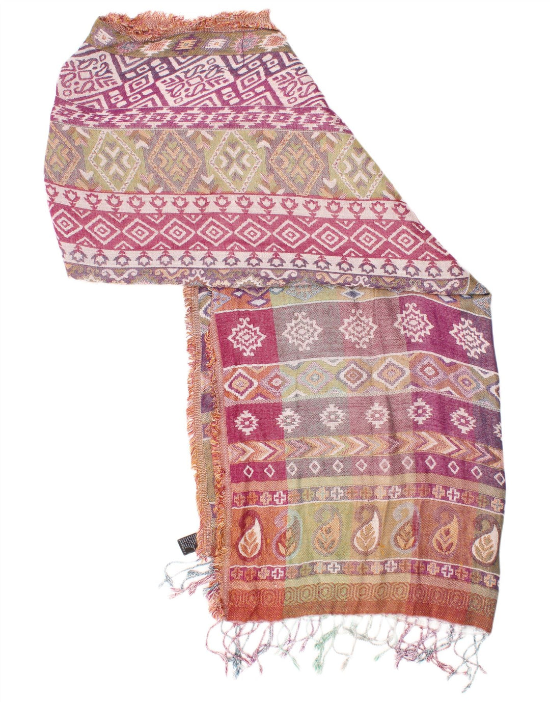 Monsoon Womens Rectangle Scarf One Size Multicoloured Fair Isle Bohemian