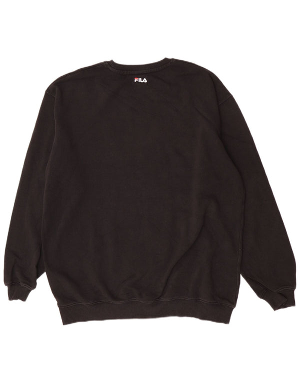 Fila Mens Graphic Sweatshirt Jumper Large Black Cotton