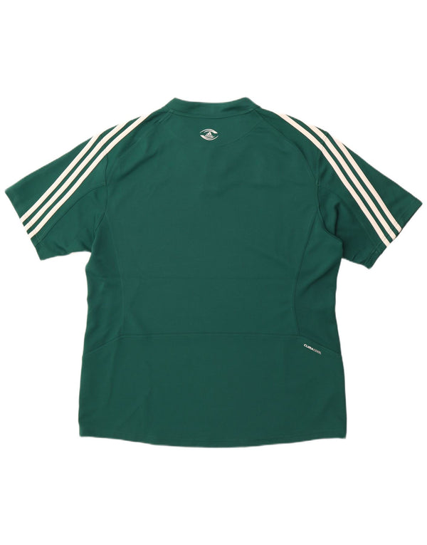 Adidas Mens Climacool T-Shirt Top 2XL Green Striped Polyester