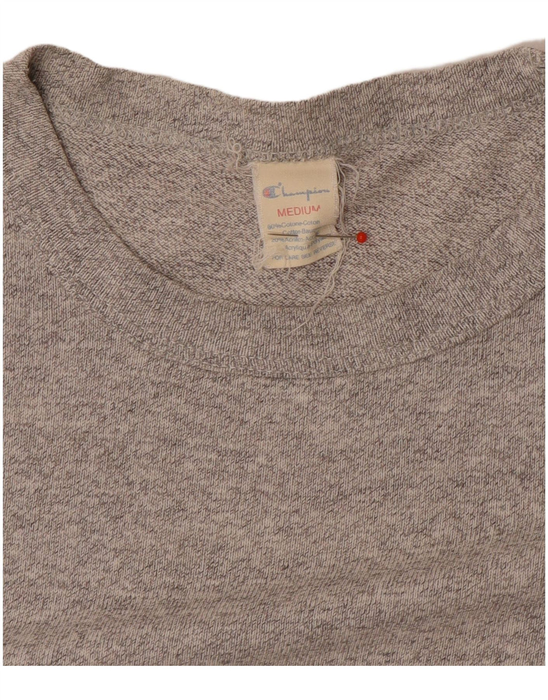 Champion Womens Graphic T-Shirt Top UK 14 Medium Grey Cotton