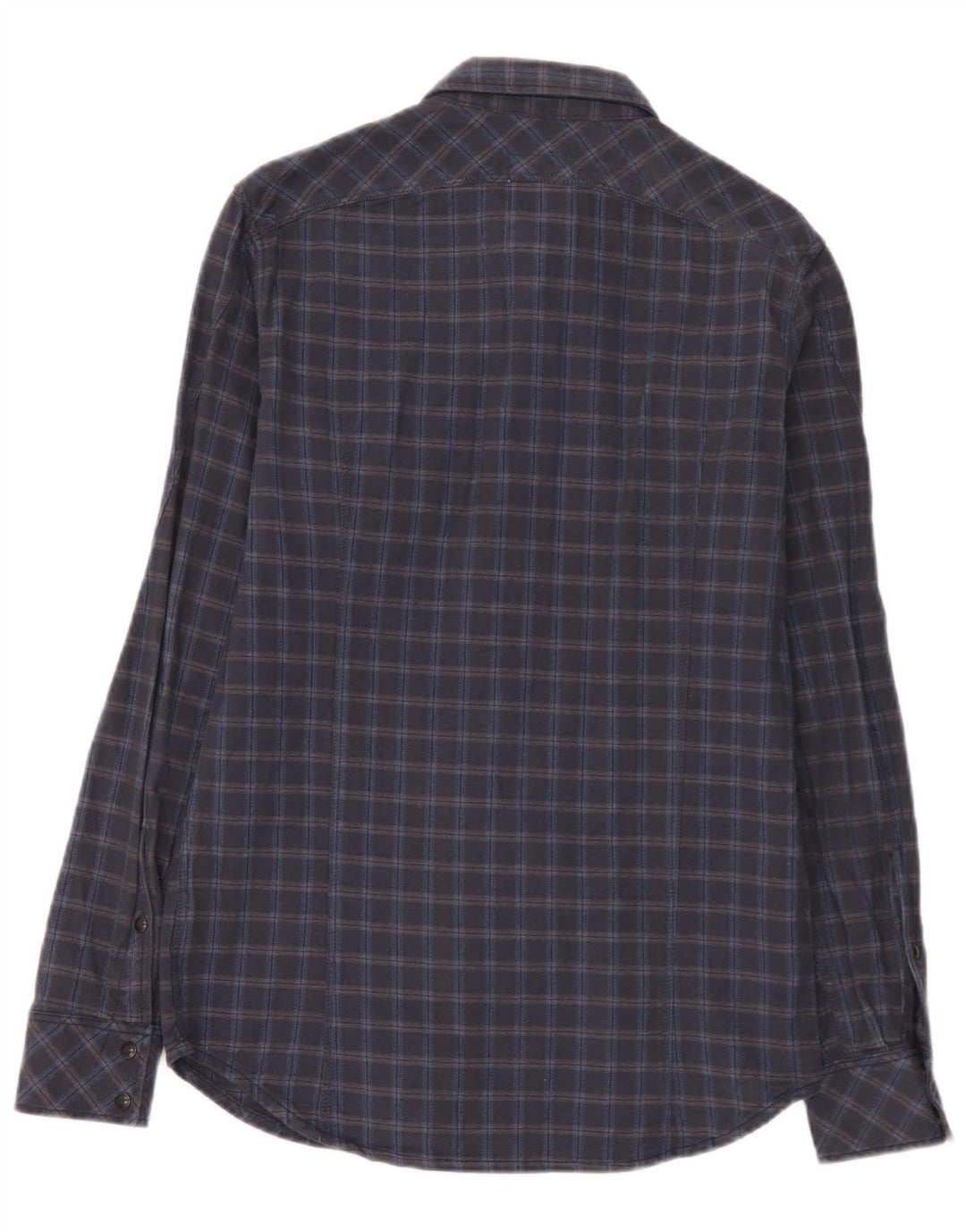 G-Star Mens Flannel Shirt Medium Navy Blue Check Cotton