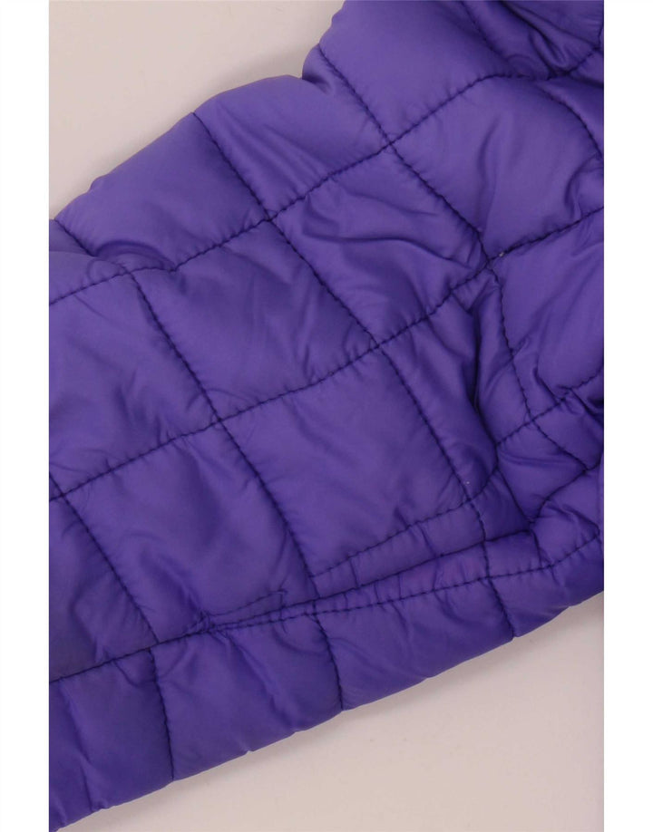 Superdry Womens Hooded Padded Jacket UK 12 Medium Purple Polyester