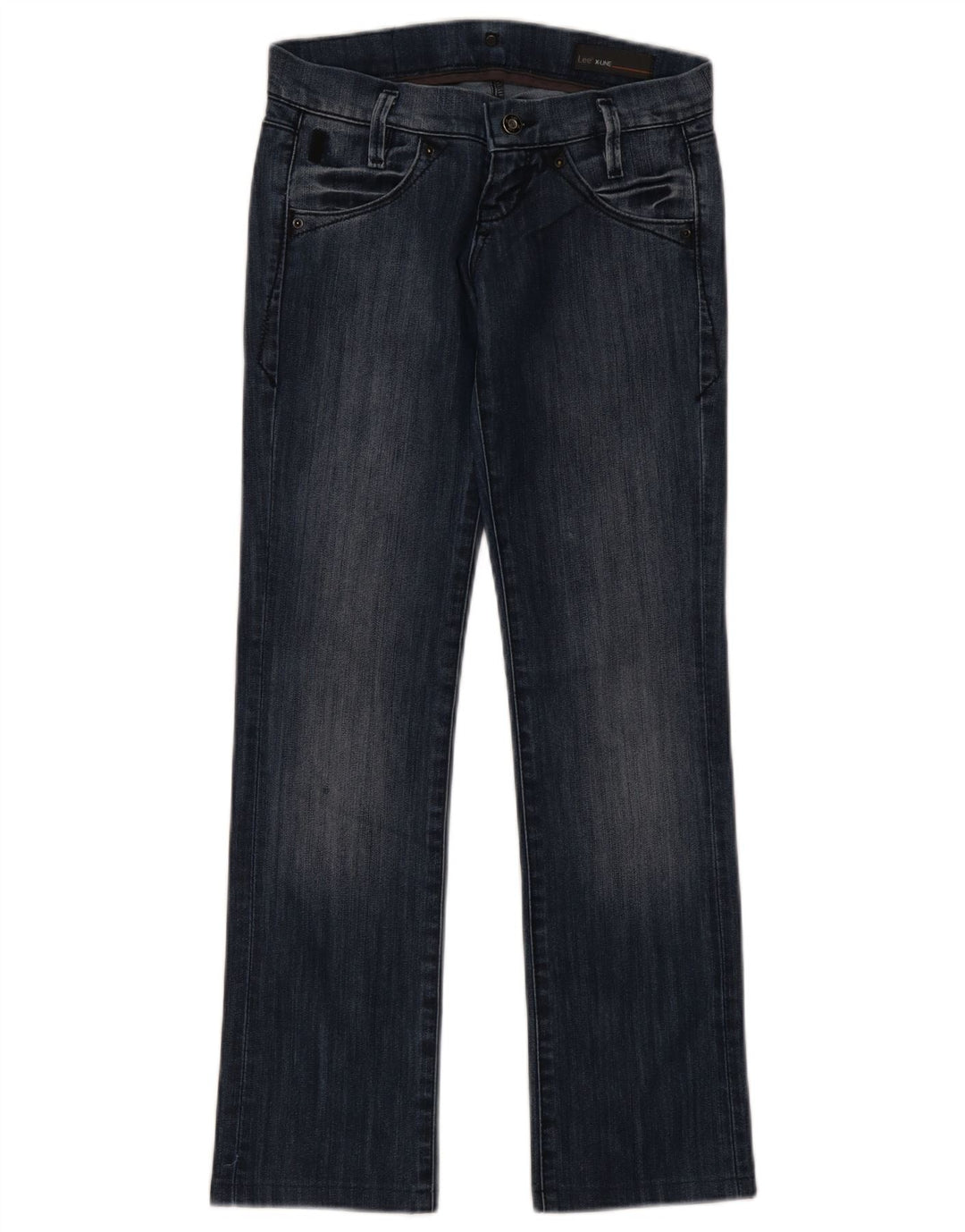 Lee Womens Lynn Straight Jeans W25 L28 Navy Blue Cotton
