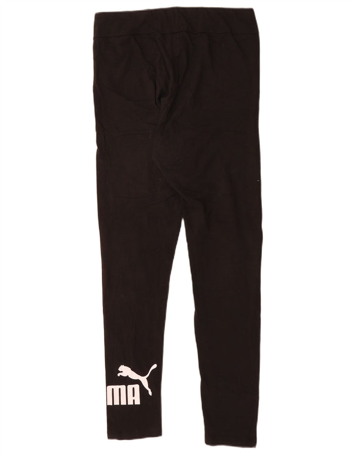 PUMA Womens Graphic Leggings UK 14 Large Black Cotton