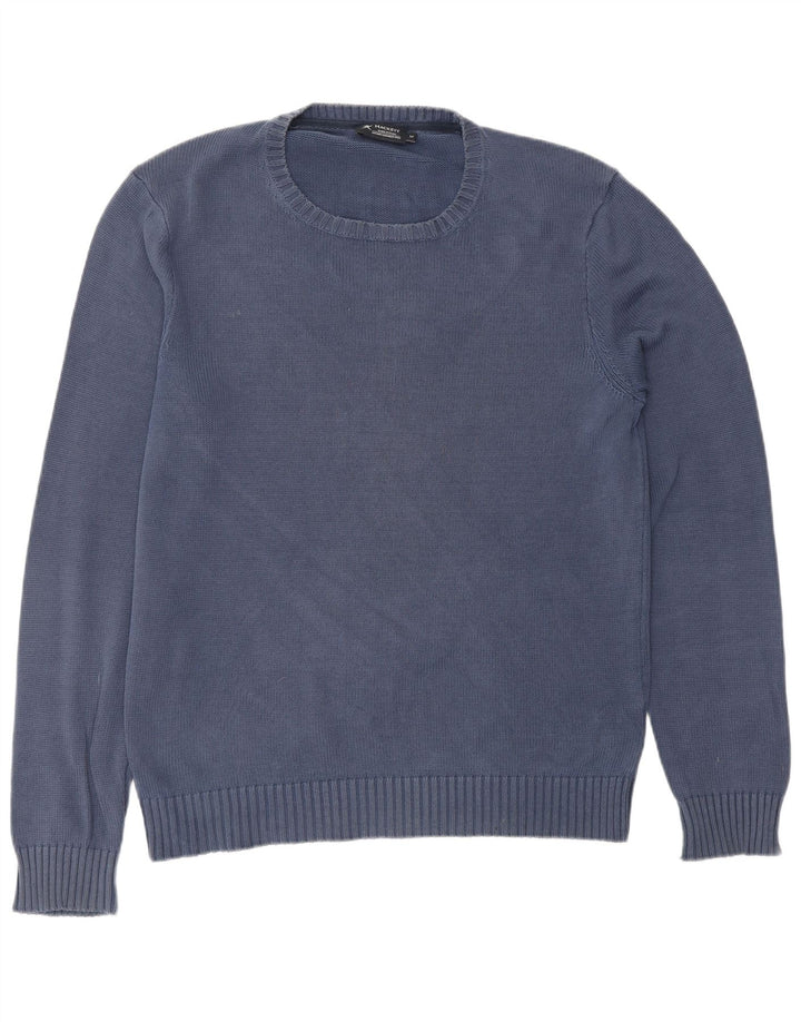 HACKETT Mens Crew Neck Jumper Sweater Medium Navy Blue Cotton