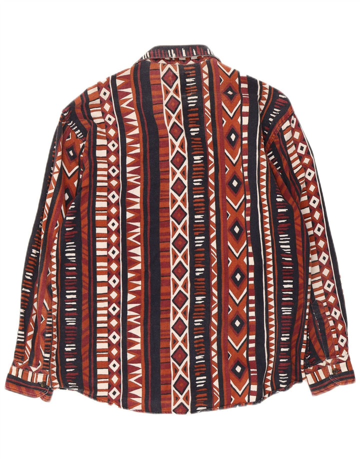 Rifle Mens Shirt Small Brown Striped Cotton