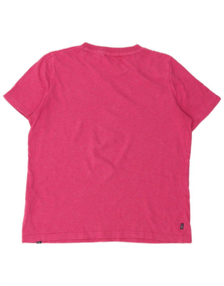 Superdry Womens Oversized T-Shirt Top UK 8 Small Pink Cotton