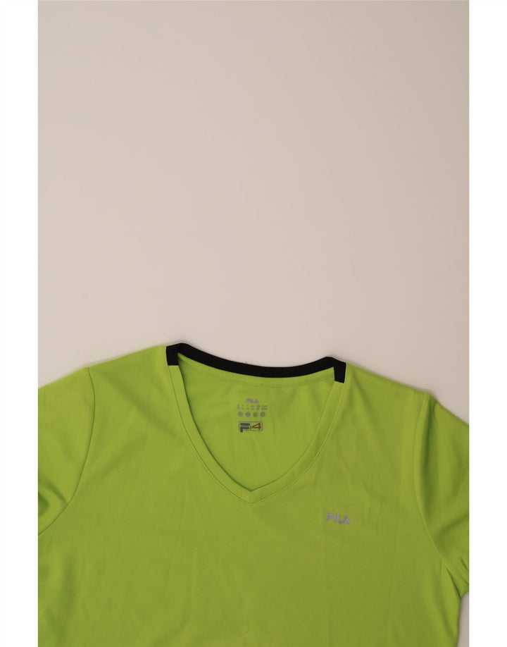 FILA Womens T-Shirt Top UK 12 Medium  Green Polyester Vintage Fila and Second-Hand Fila from Messina Hembry 