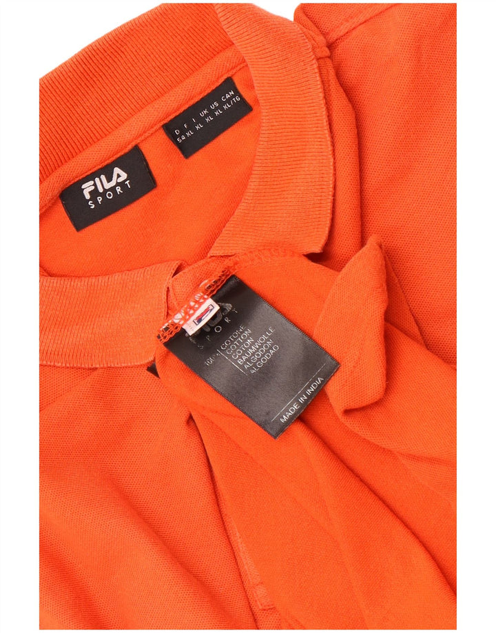 Fila Mens Polo Shirt XL Orange Cotton