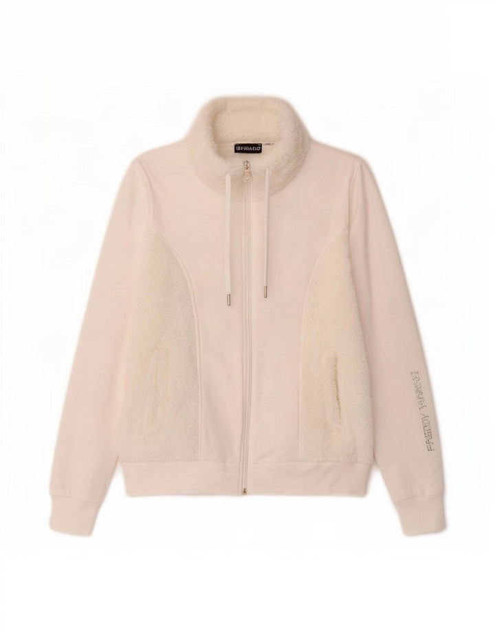 Freddy Womens Graphic Oversized Tracksuit Top Jacket UK 10 Small White