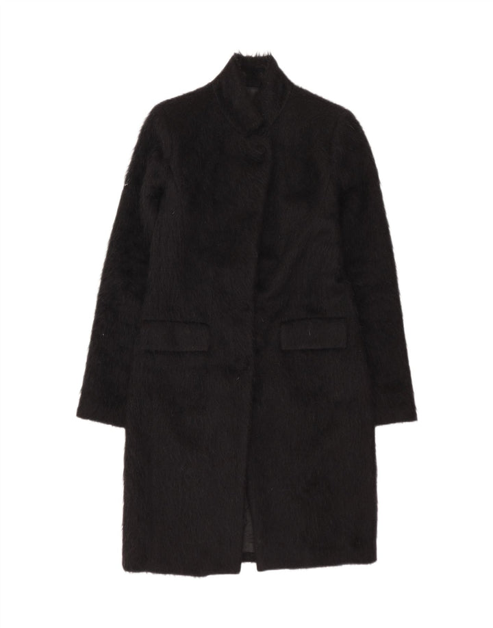 Annarita N Womens Overcoat IT 42 Medium Black Alpaca Wool