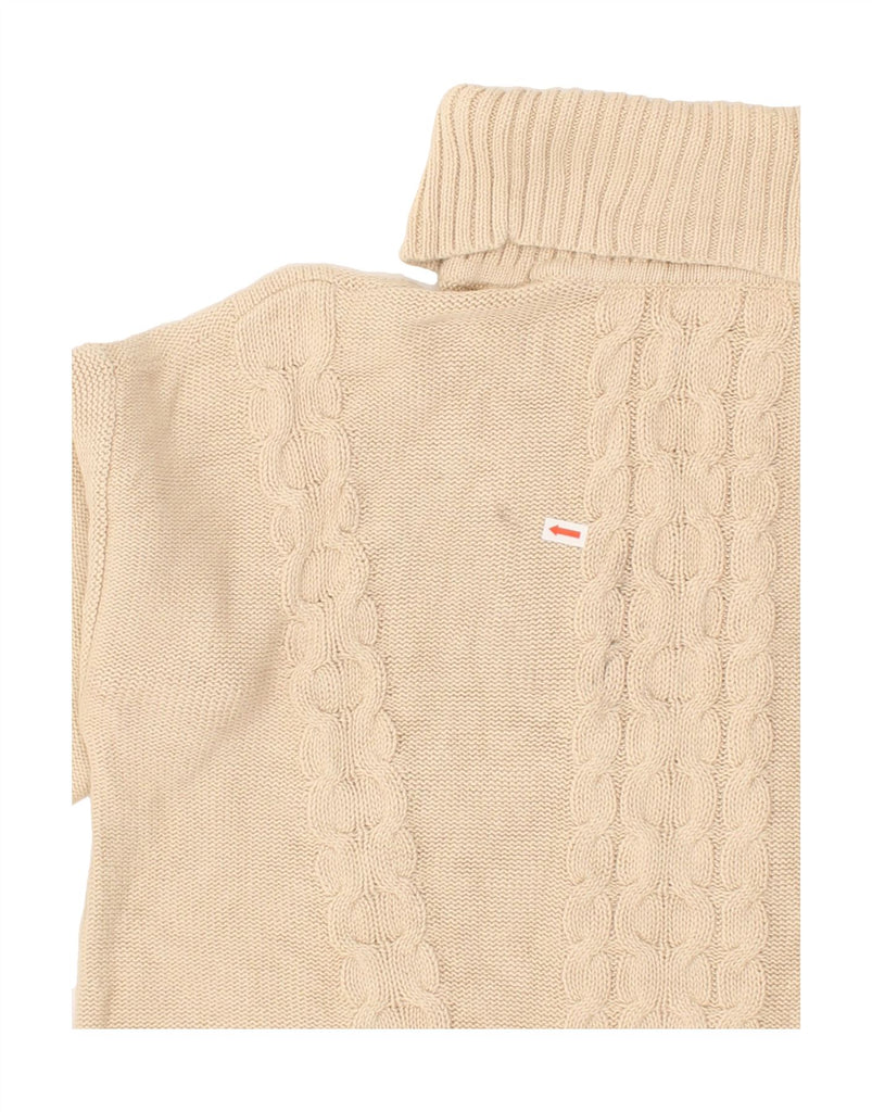 L.L.BEAN Womens Roll Neck Jumper Sweater UK 16 Large Beige Cotton | Vintage L.L.Bean | Thrift | Second-Hand L.L.Bean | Used Clothing | Messina Hembry 