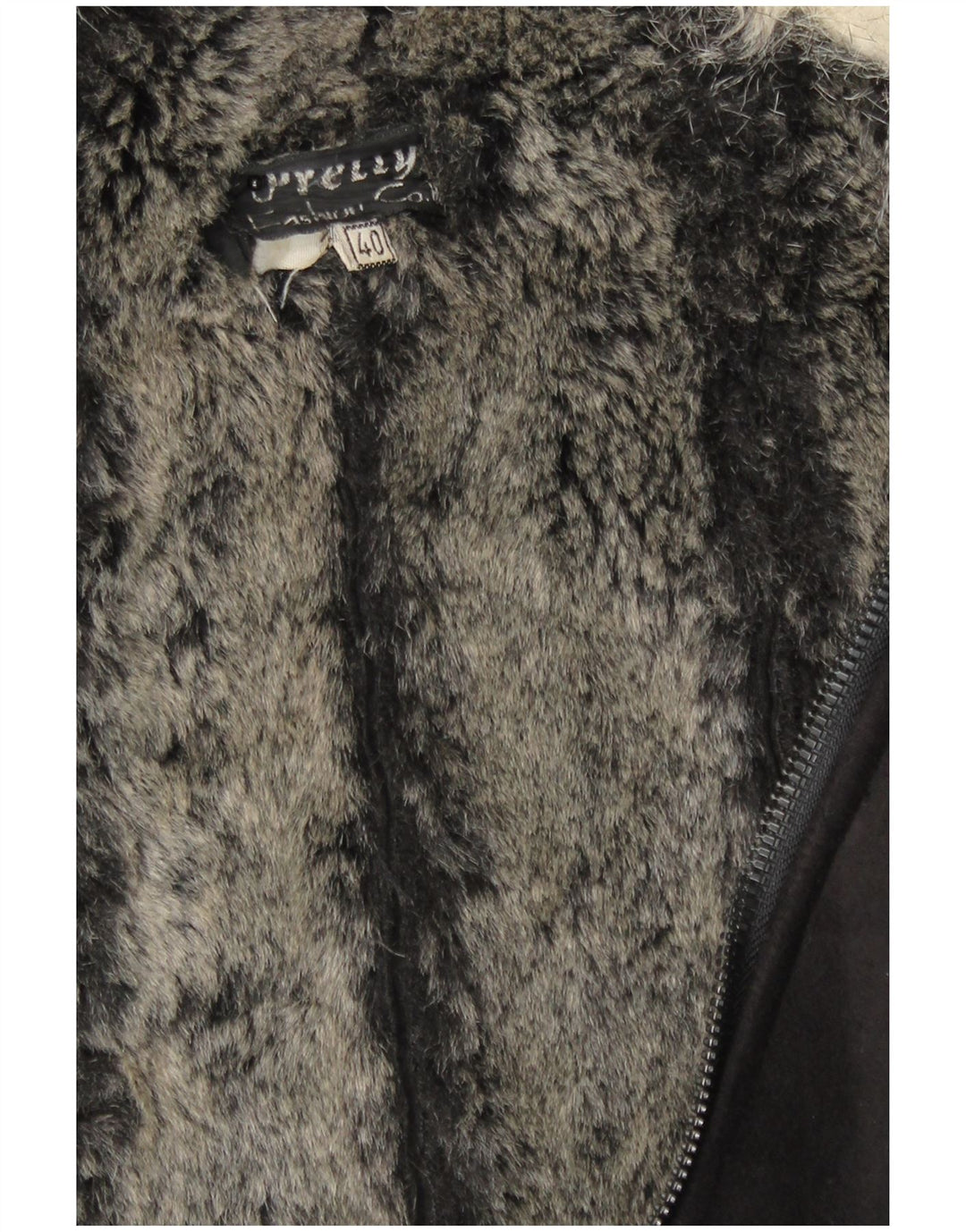 Vintage Womens Sherpa Overcoat IT 40 Small Black