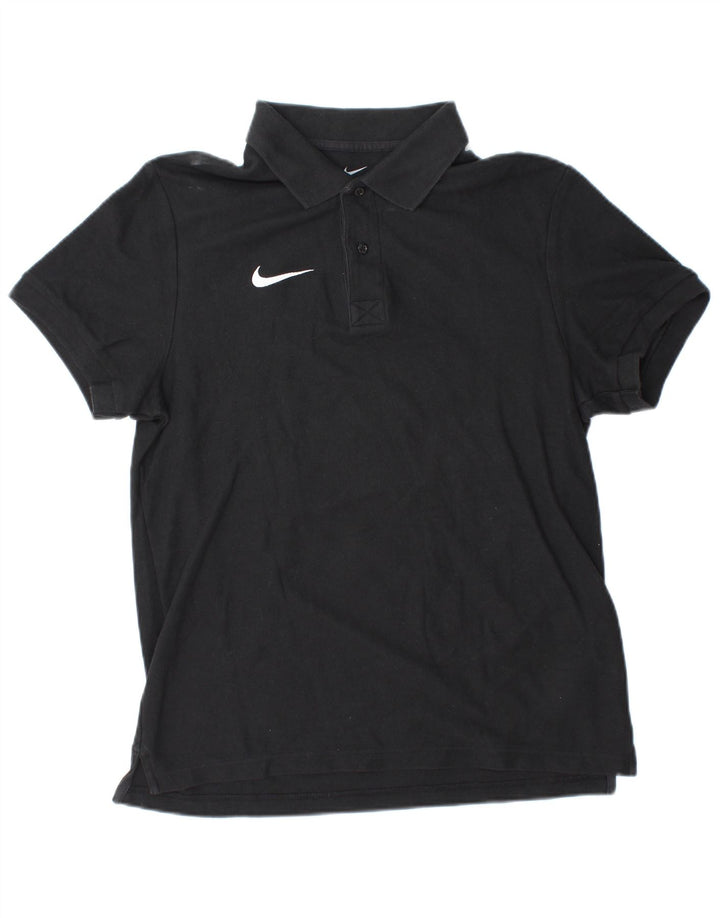 NIKE Mens Polo Shirt Medium Black Cotton