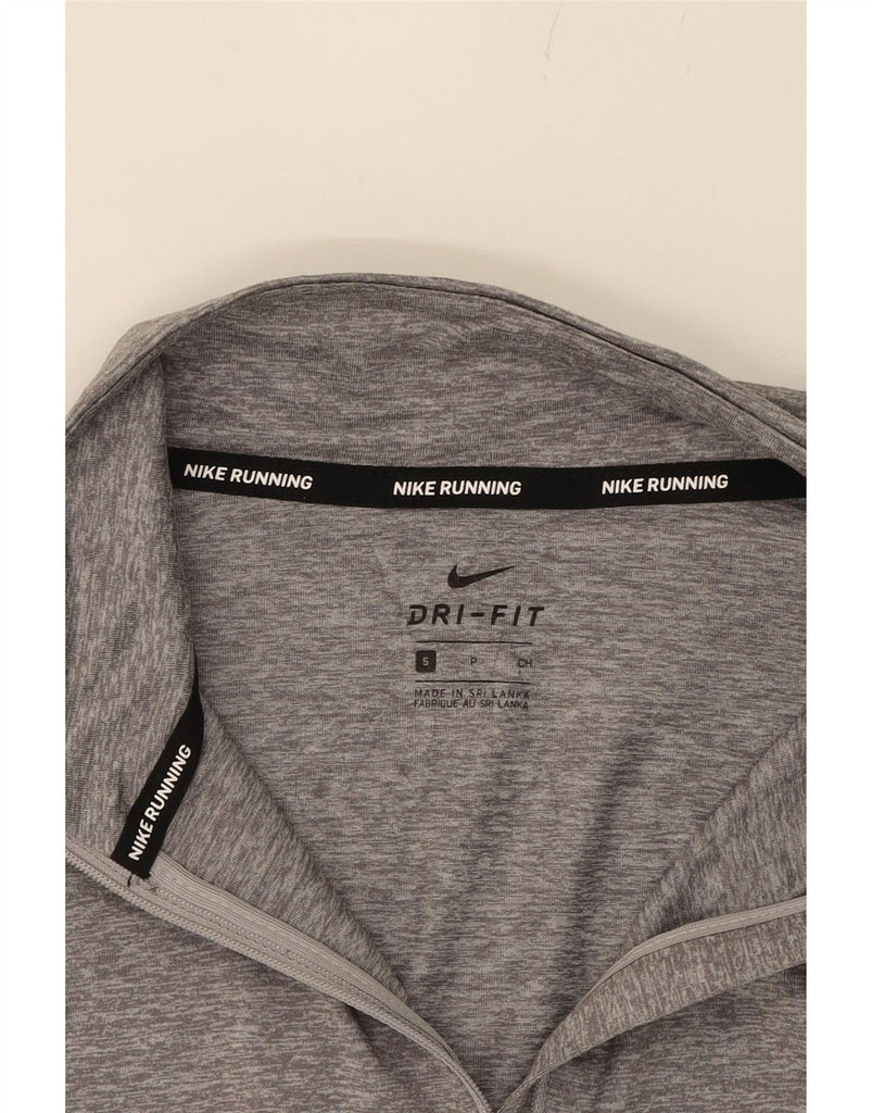 NIKE Mens Dri Fit Graphic Zip Neck Pullover Tracksuit Top Small Grey Vintage Nike and Second-Hand Nike from Messina Hembry 