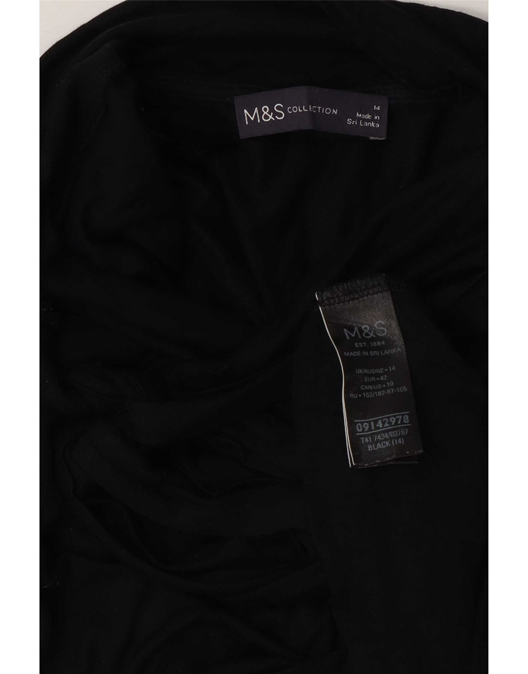 Marks & Spencer Womens Blouse Top UK 14 Large Navy Blue Viscose