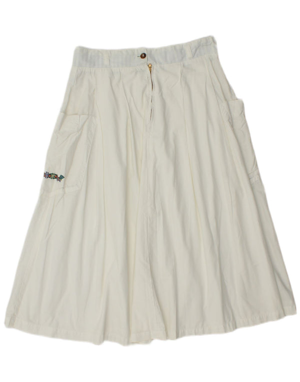Carrera Womens High Waist Flared Skirt IT 48 XL W28 White Cotton