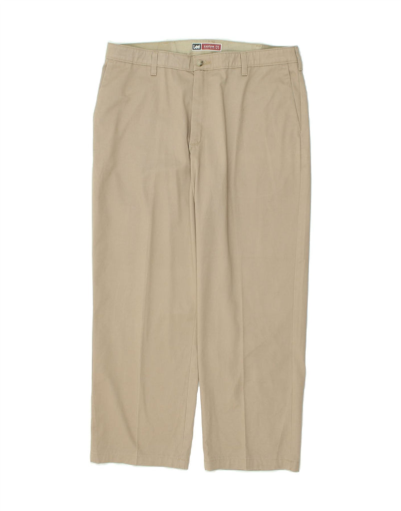 LEE Mens Straight Casual Trousers W36 L29 Beige Cotton | Vintage Lee | Thrift | Second-Hand Lee | Used Clothing | Messina Hembry 