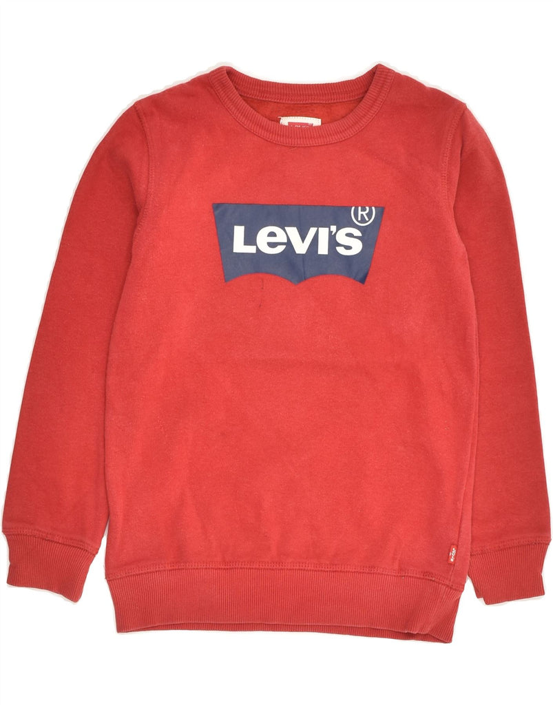 LEVI'S Girls Graphic Sweatshirt Jumper 5-6 Years Medium Red Cotton | Vintage Levi's | Thrift | Second-Hand Levi's | Used Clothing | Messina Hembry 