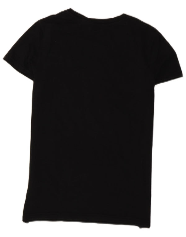 Adidas Womens Graphic T-Shirt Top IT 42 Medium Black Cotton