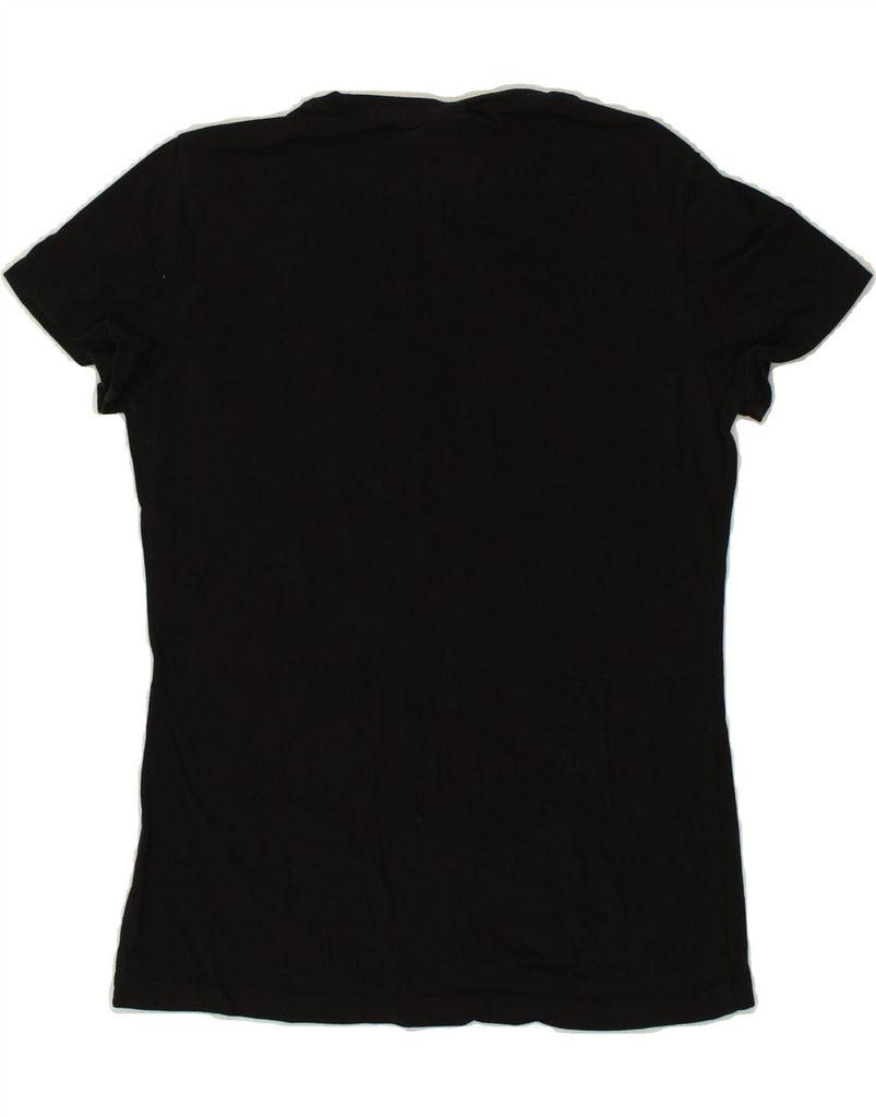 REEBOK Womens Graphic T-Shirt Top UK 10 Small Black Cotton | Vintage Reebok | Thrift | Second-Hand Reebok | Used Clothing | Messina Hembry 