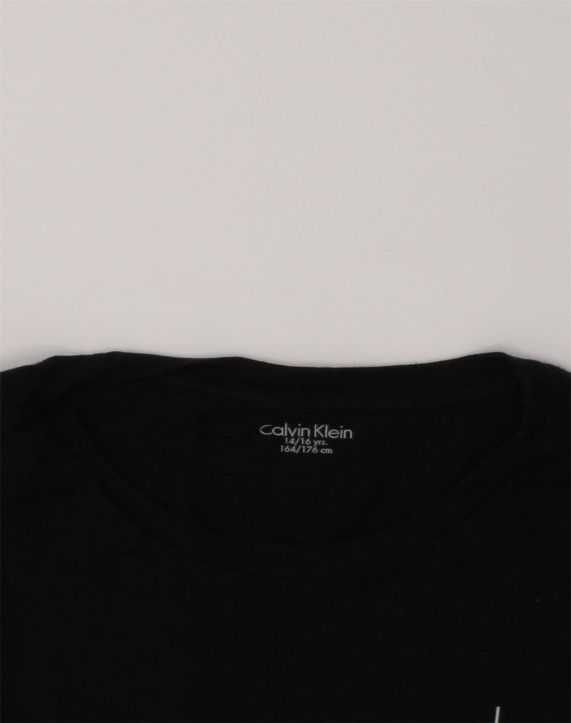 CALVIN KLEIN Boys T-Shirt Top 14-15 Years Black Cotton | Vintage Calvin Klein | Thrift | Second-Hand Calvin Klein | Used Clothing | Messina Hembry 