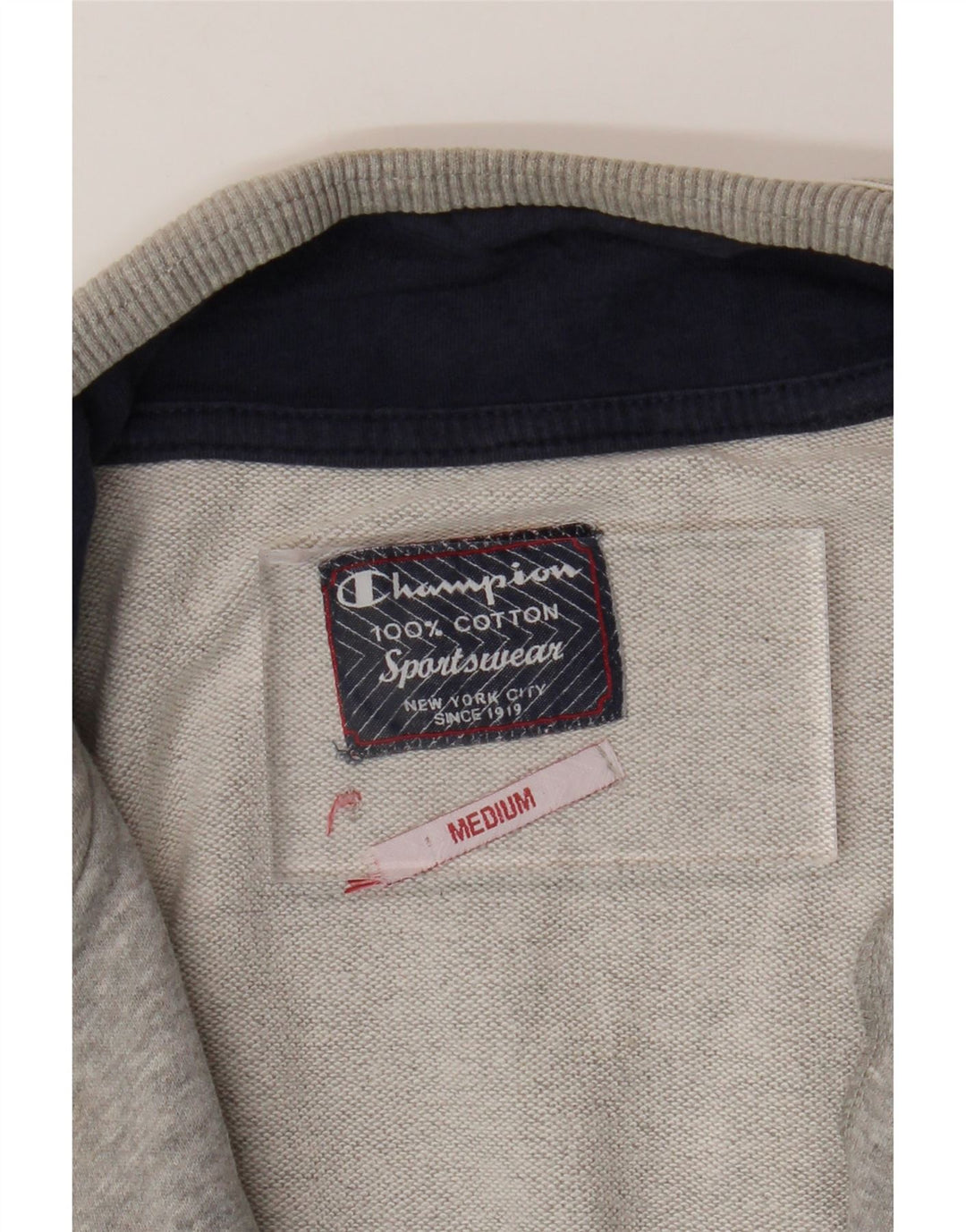 Champion Mens Graphic Tracksuit Top Jacket Medium Grey Flecked Cotton