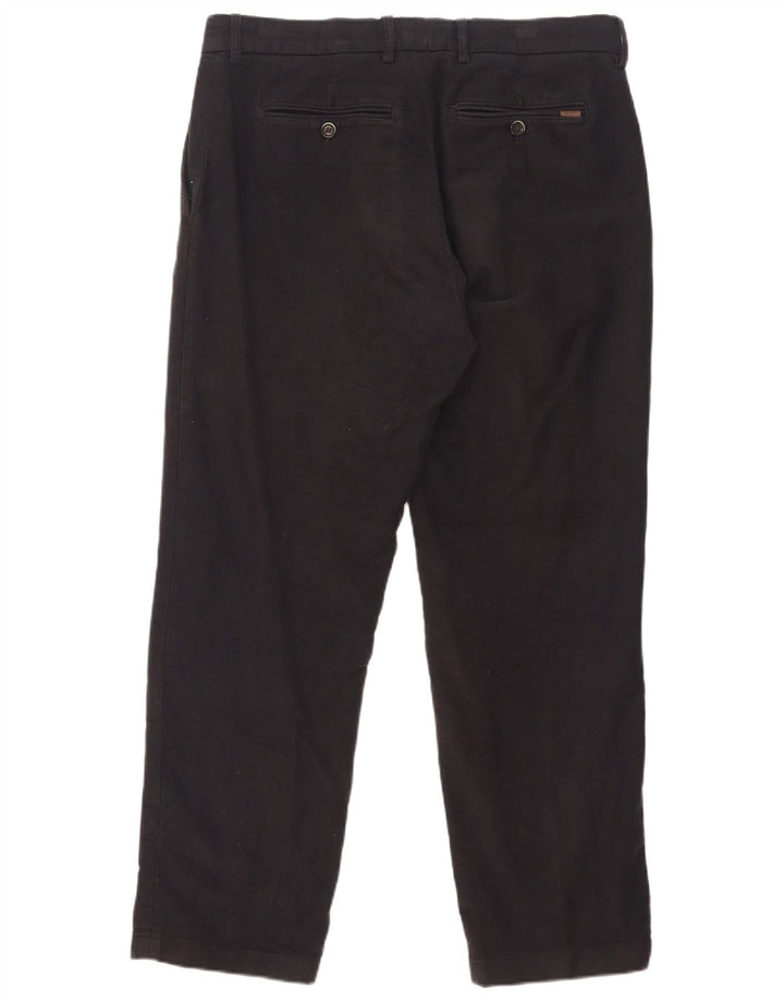 Marks & Spencer Mens Regular Fit Suit Trousers W34 L29 Navy Blue Cotton