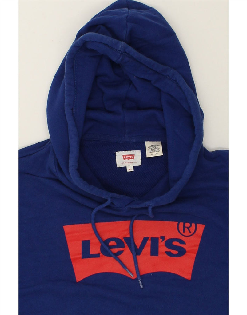 LEVI'S Mens Graphic Hoodie Jumper XL Blue Cotton | Vintage Levi's | Thrift | Second-Hand Levi's | Used Clothing | Messina Hembry 