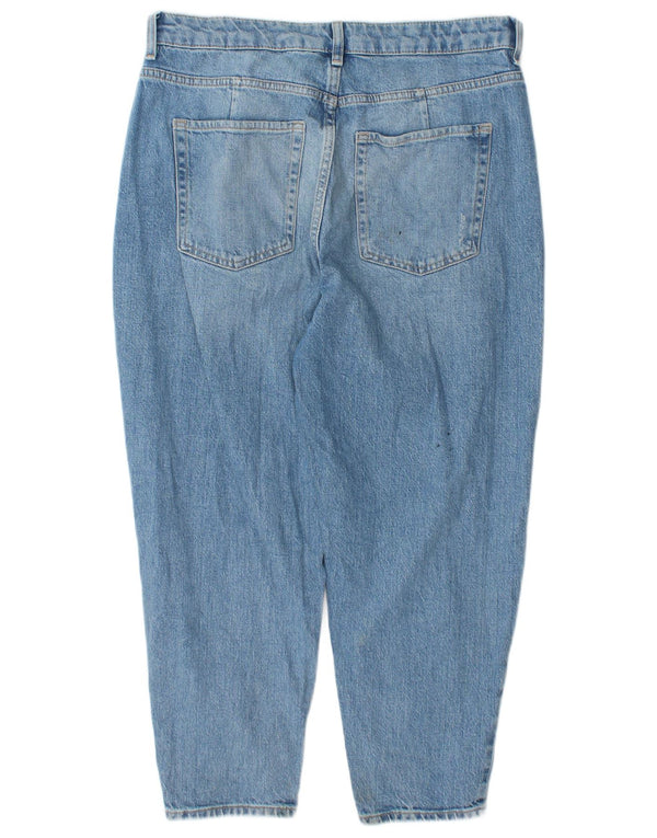 Marks & Spencer Womens Mom Cropped Jeans UK 14 Large W34 L25 Blue