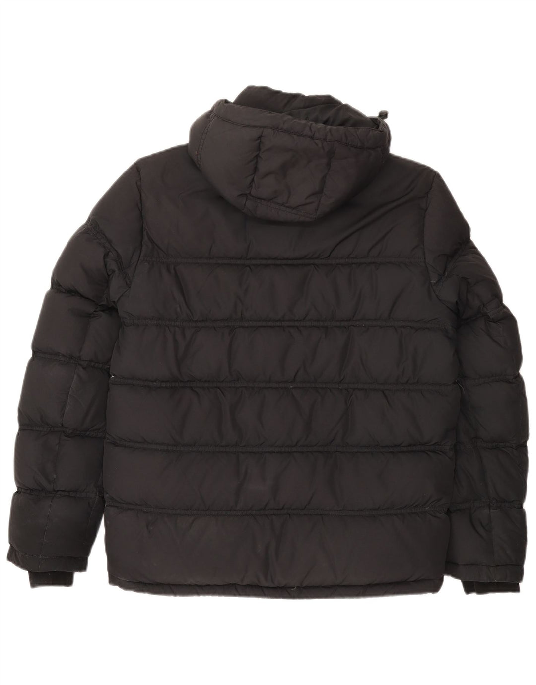 Tommy Hilfiger Mens Hooded Padded Jacket UK 38 Medium Grey Cotton