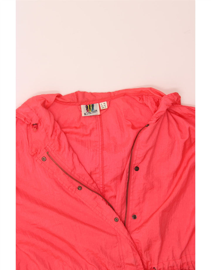 VINTAGE Womens Hooded Raincoat UK 18 Small  Pink Nylon Vintage Vintage and Second-Hand Vintage from Messina Hembry 