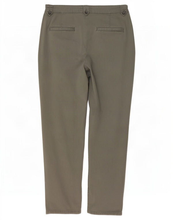 MINT VELVET Womens Tapered Chino Trousers UK 12 Medium W32 L28 Khaki Cotton