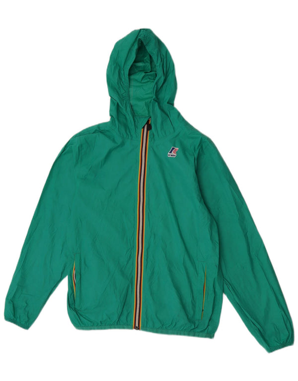 K-Way Girls Hooded Rain Jacket 11-12 Years Green