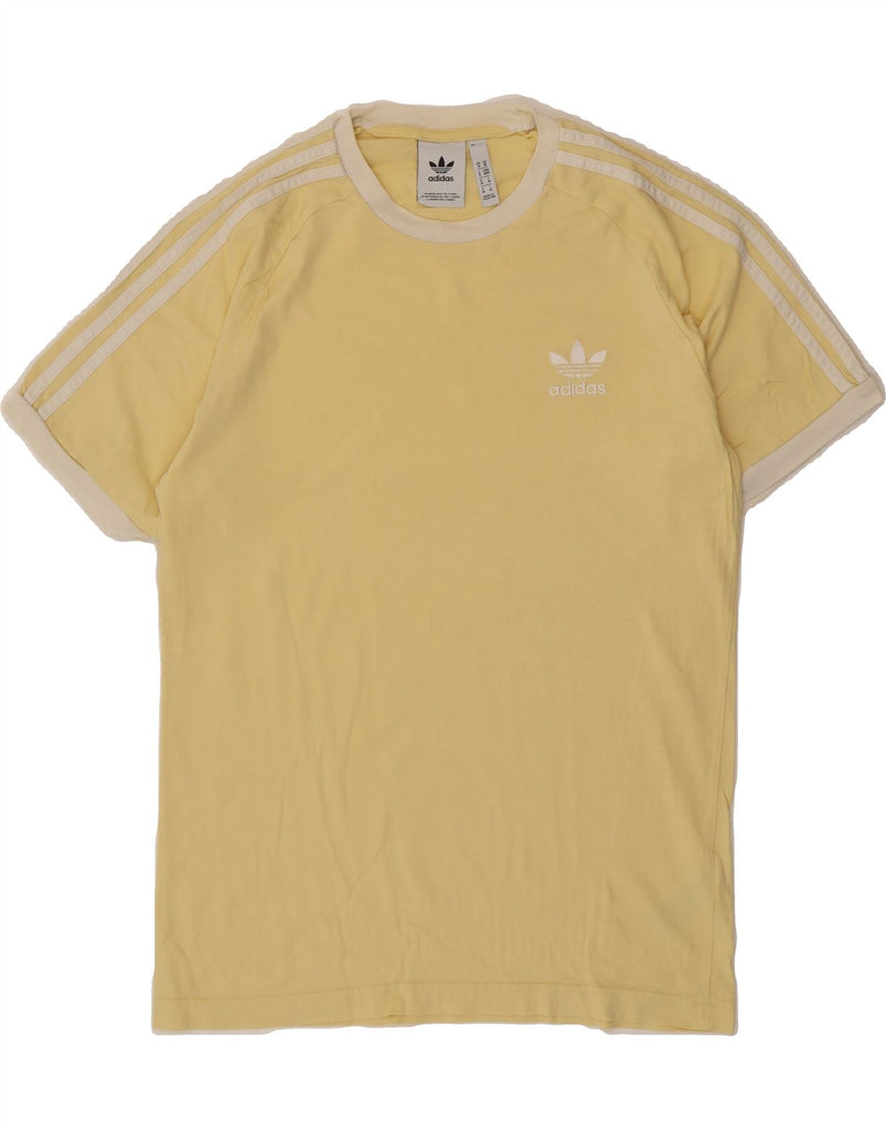 ADIDAS Mens T-Shirt Top Medium Yellow Cotton Classic Vintage Adidas and Second-Hand Adidas from Messina Hembry 