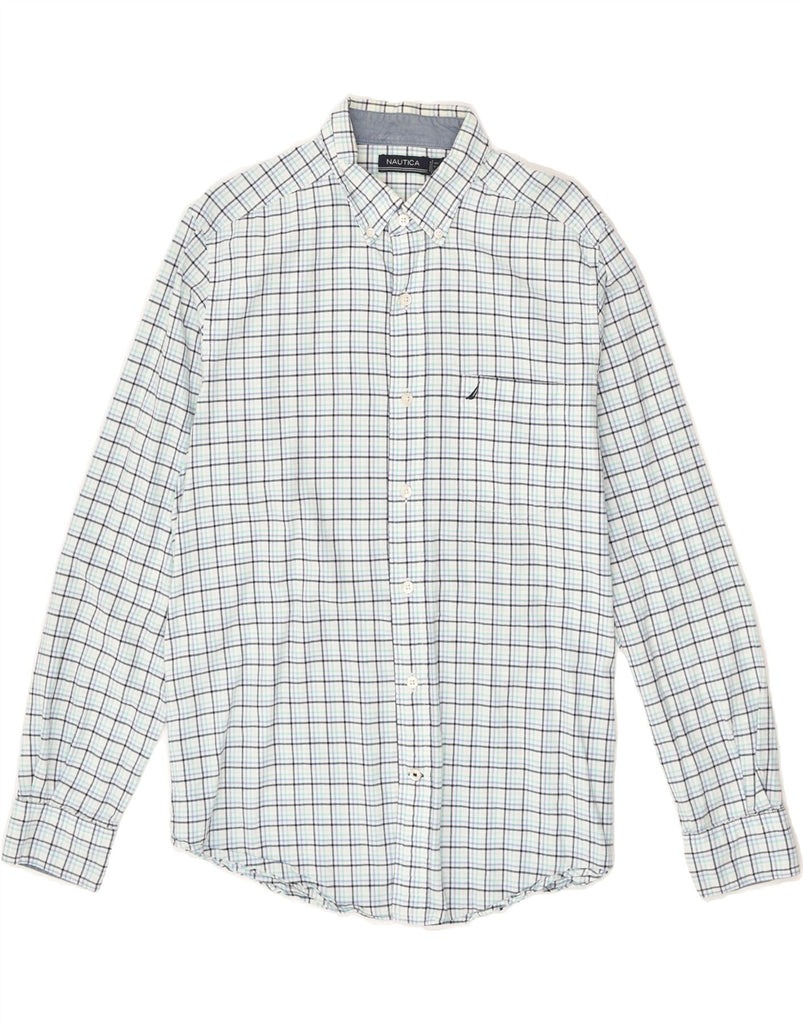 NAUTICA Mens Shirt Large Blue Check Cotton | Vintage Nautica | Thrift | Second-Hand Nautica | Used Clothing | Messina Hembry 