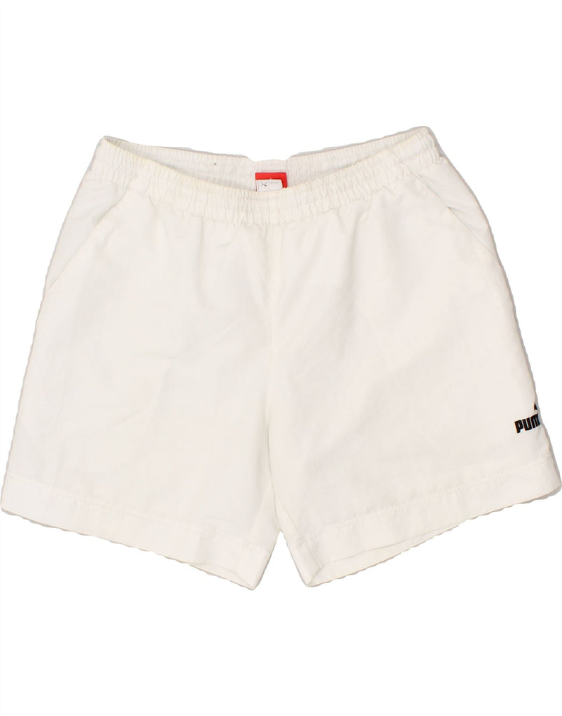 PUMA Mens Sport Shorts Medium White Polyester | Vintage Puma | Thrift | Second-Hand Puma | Used Clothing | Messina Hembry 