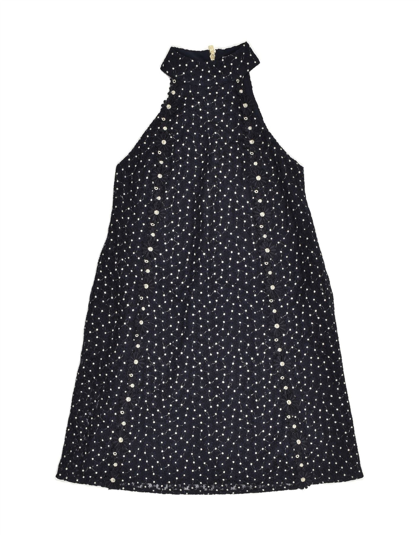 TED BAKER Womens Sleeveless Basic Dress Size 0 2XS Navy Blue Spotted