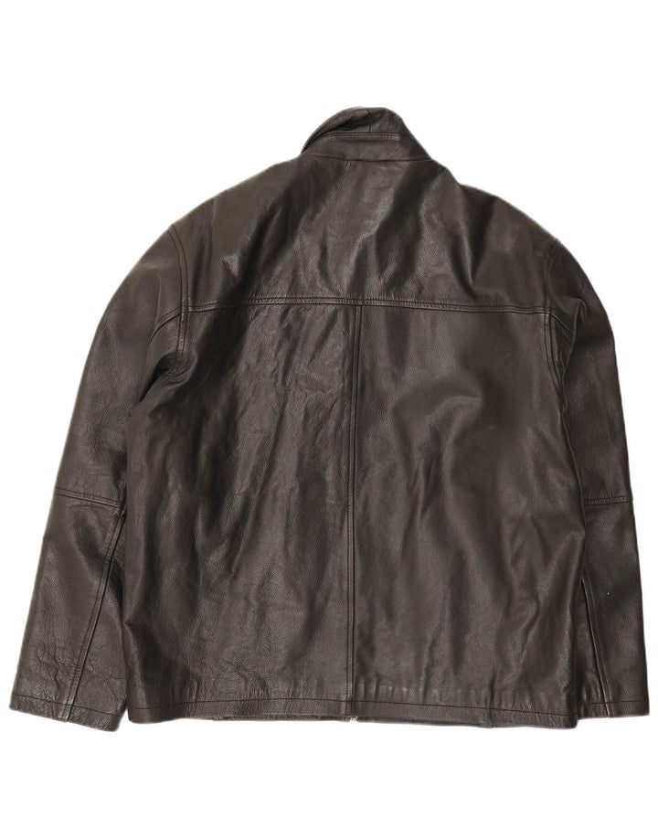 St. Bernard Mens Leather Jacket UK 41 Large Black