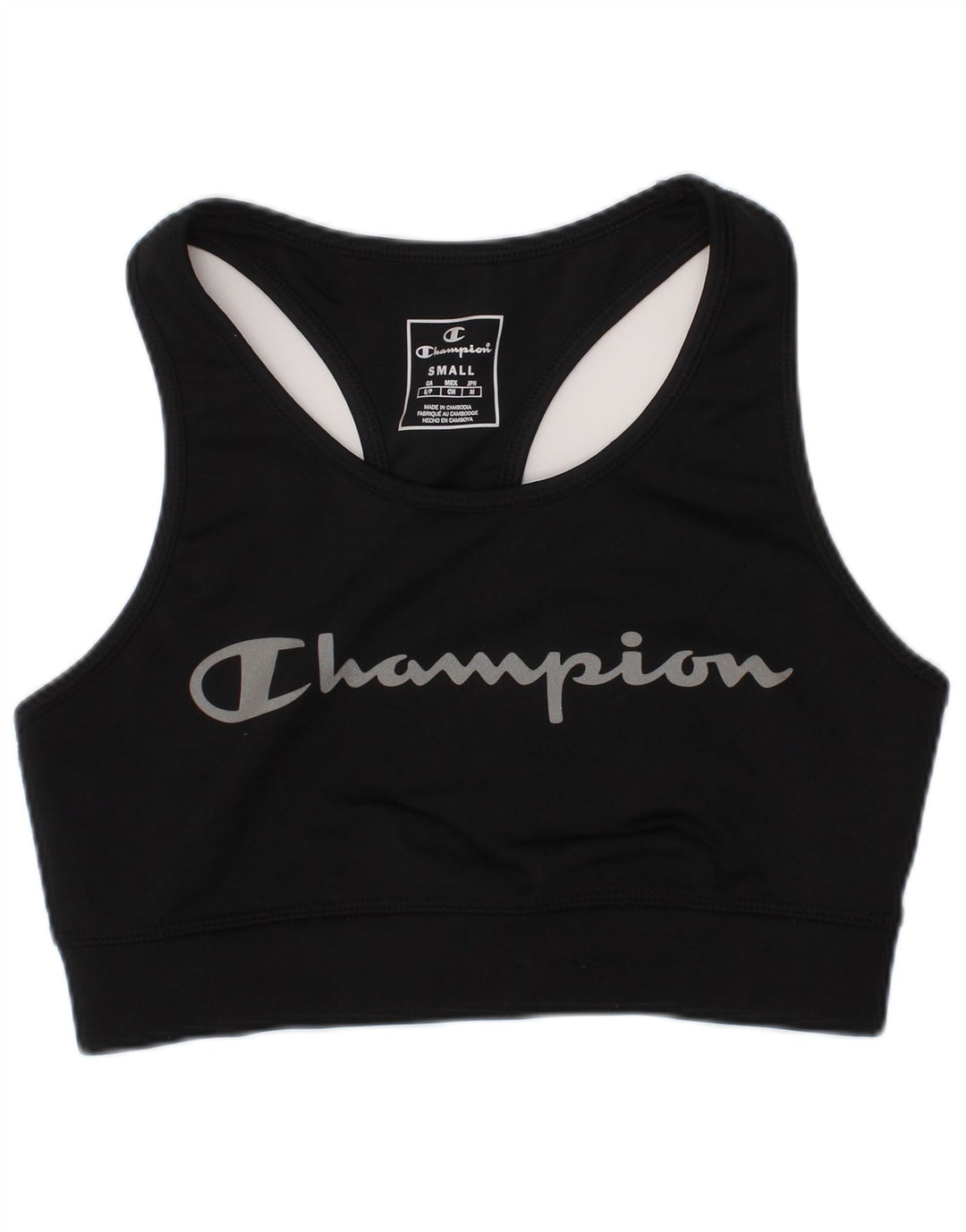 Champion Womens Graphic Sport Bra Top Small Black Sports
