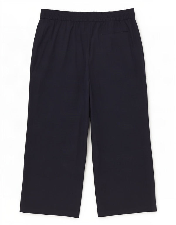 Marks & Spencer Womens Wide Leg Casual Trousers UK 18 XL W36 L26 Navy Blue