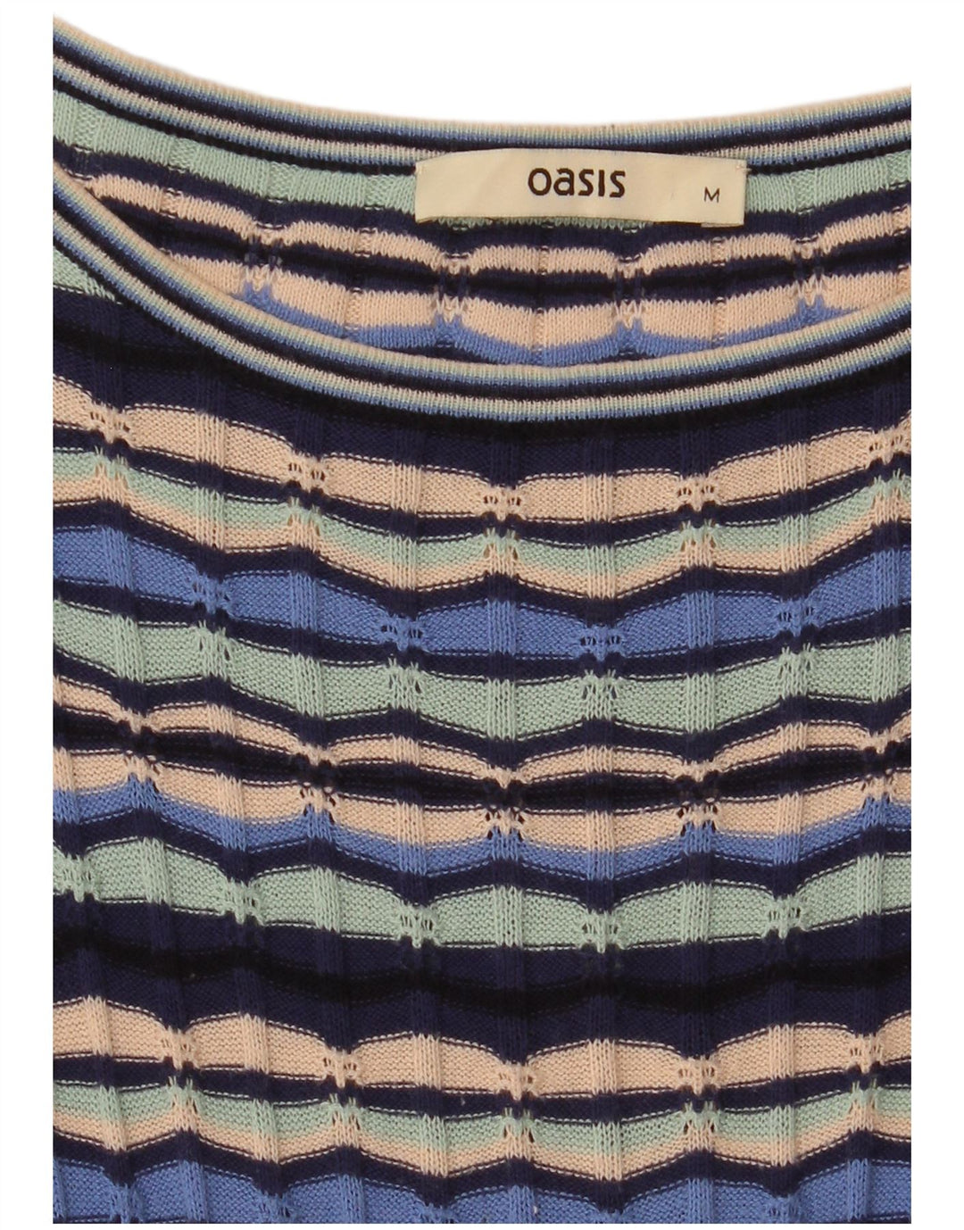 Oasis Womens 3/4 Sleeve Jumper Dress UK 12 Medium Multicoloured Striped