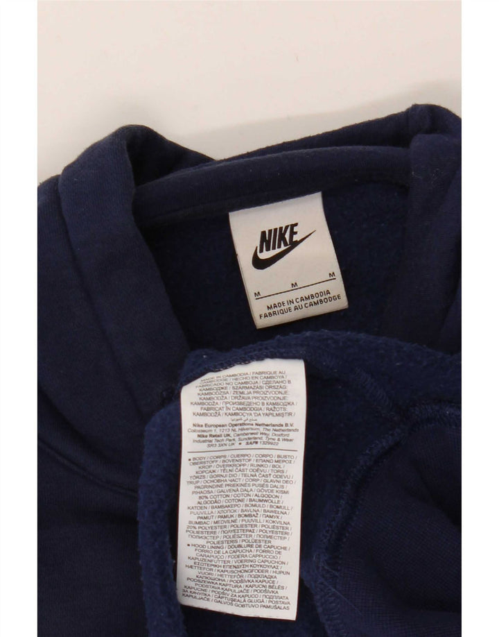 Nike Mens Hoodie Jumper Medium Navy Blue Cotton