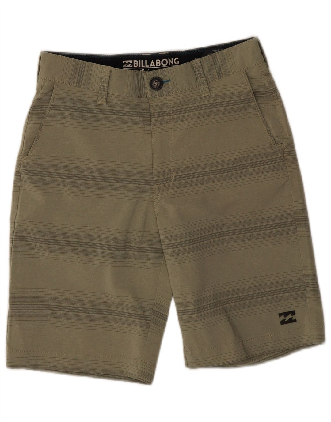 Billabong Mens Chino Shorts W26 Small Khaki Striped Polyester