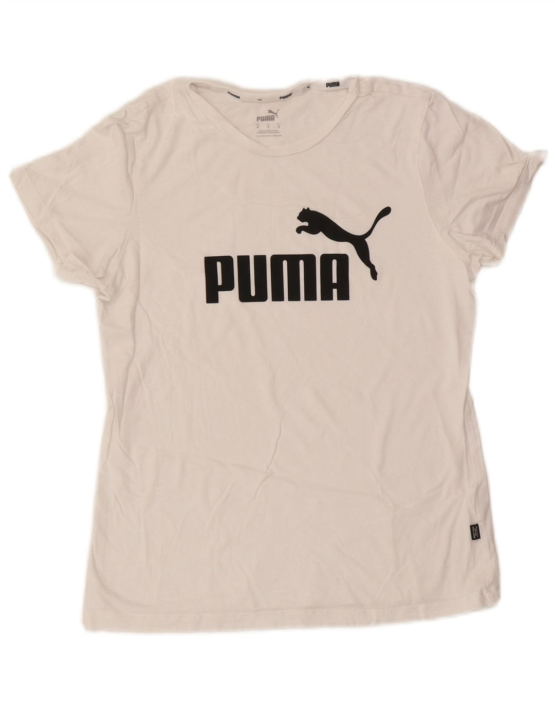 Puma Womens Graphic T-Shirt Top UK 12 Medium White