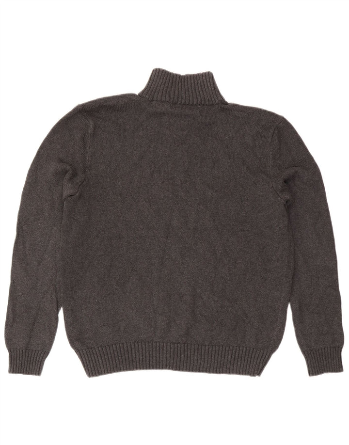 Polo Ralph Lauren Mens Zip Neck Jumper Sweater Medium Grey Cotton
