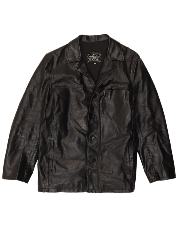 Vintage Mens Leather Jacket UK 38 Medium Black Leather