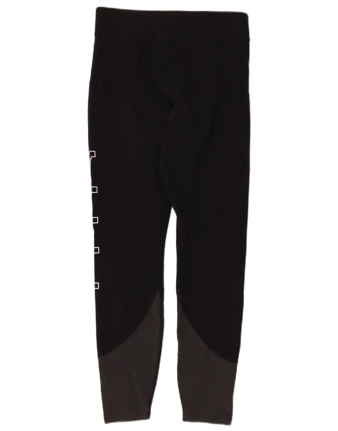 Nike Womens Graphic Leggings UK 12 Medium Black Colourblock Cotton